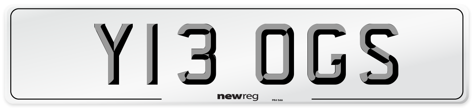 Y13 OGS Number Plate from New Reg